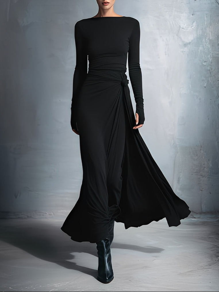 Naiara ❘ Vestido maxi con nudo lateral