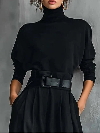 Rebeca - Vestido largo de mujer cruzado con cuello y diseño fluido para fiesta