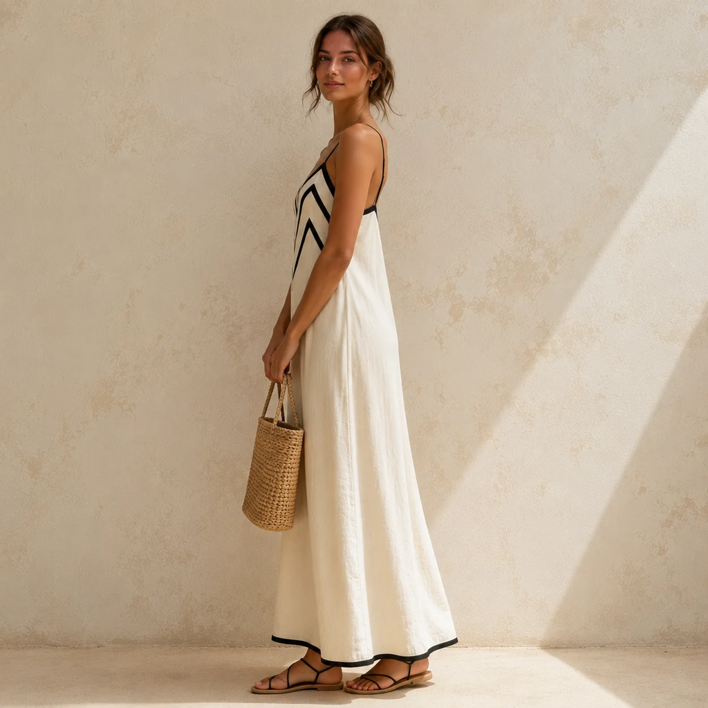 ADARA- Vestido Maxi Geometrico