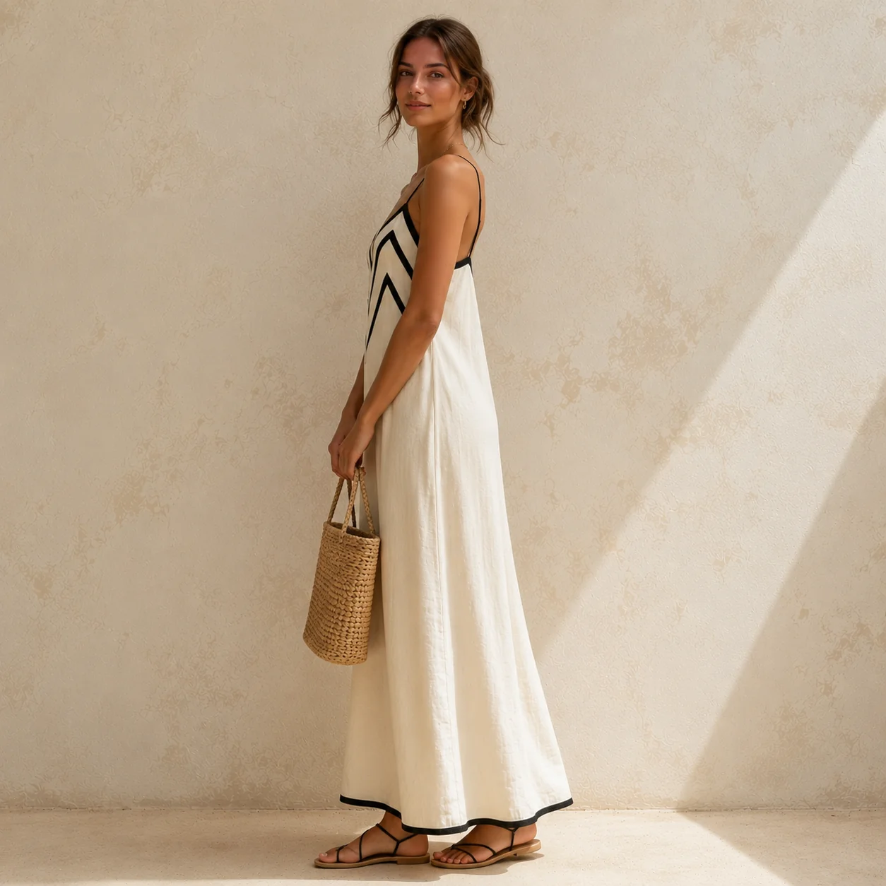 ADARA- Vestido Maxi Geometrico