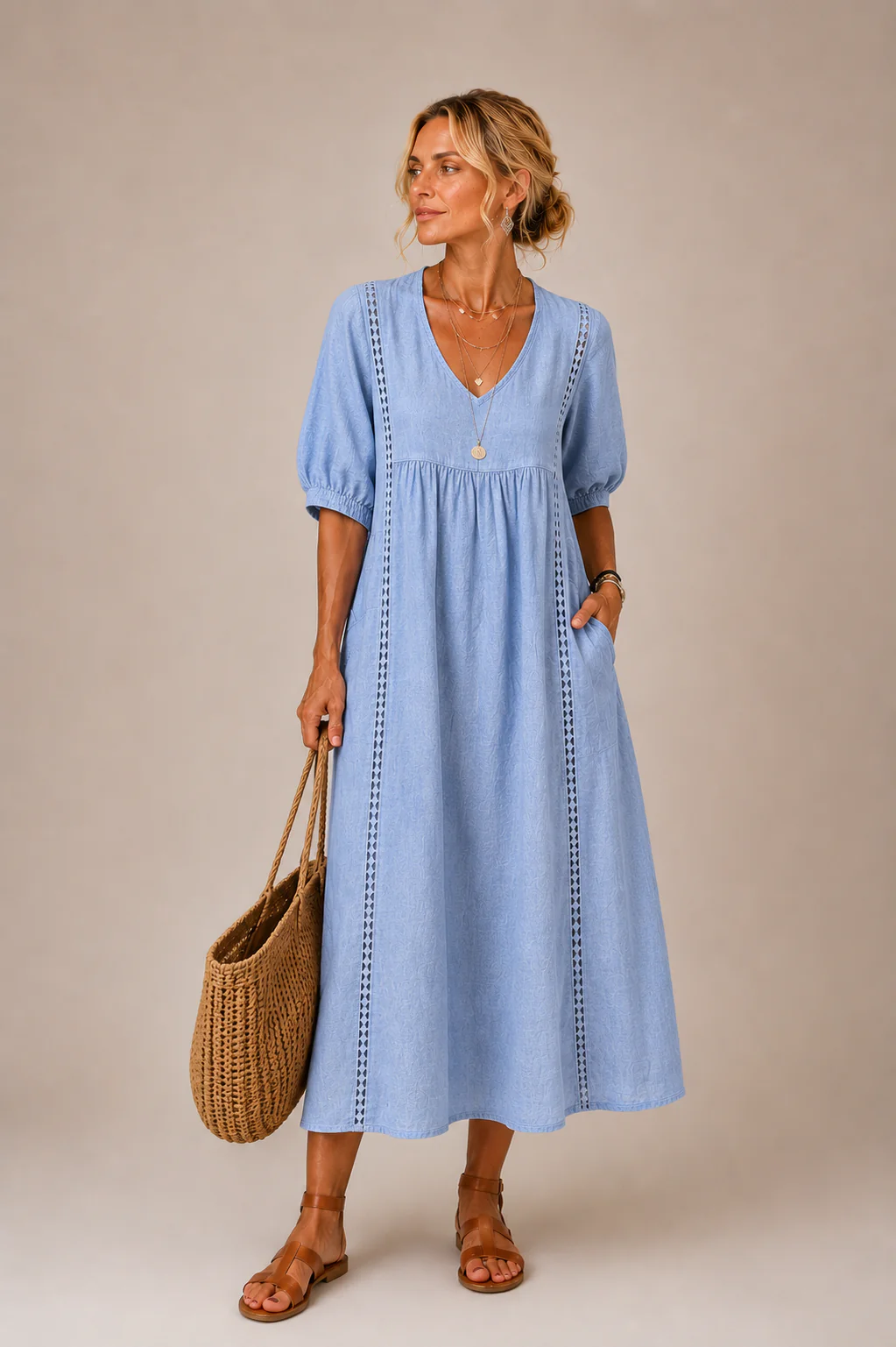VESTIDO MIDI VERANIEGO - LUCIA