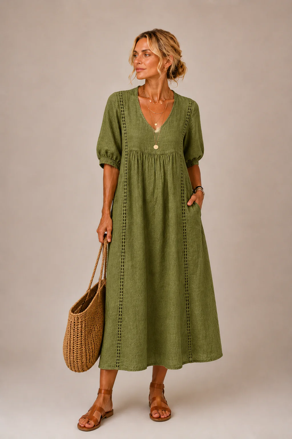 VESTIDO MIDI VERANIEGO - LUCIA