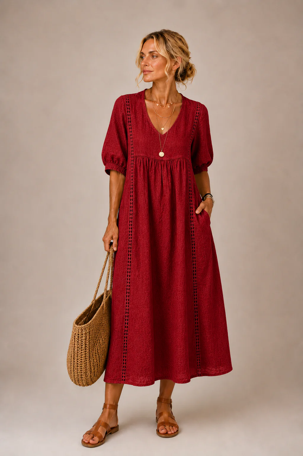 VESTIDO MIDI VERANIEGO - LUCIA