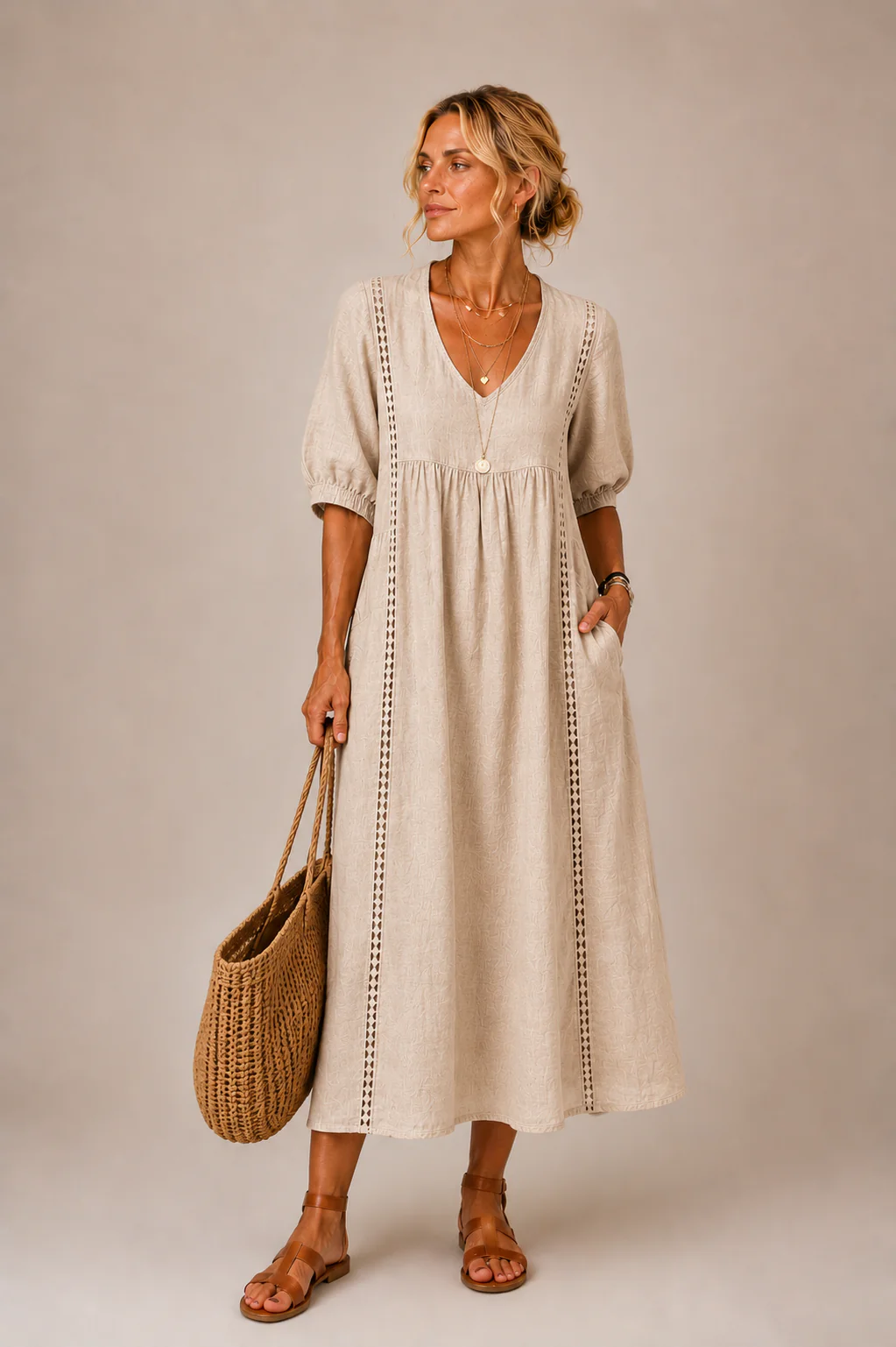VESTIDO MIDI VERANIEGO - LUCIA
