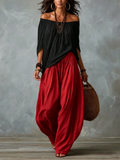 Conjunto de hombros descubiertos y pantalón fluido - Marta