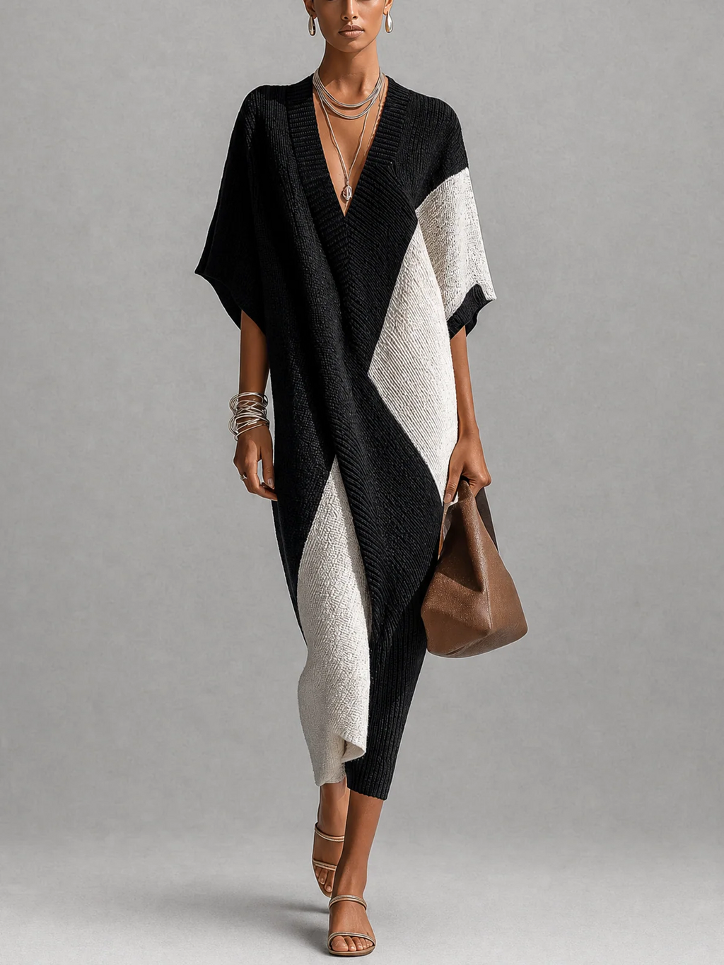 Vera - Vestido Ébano Marfil