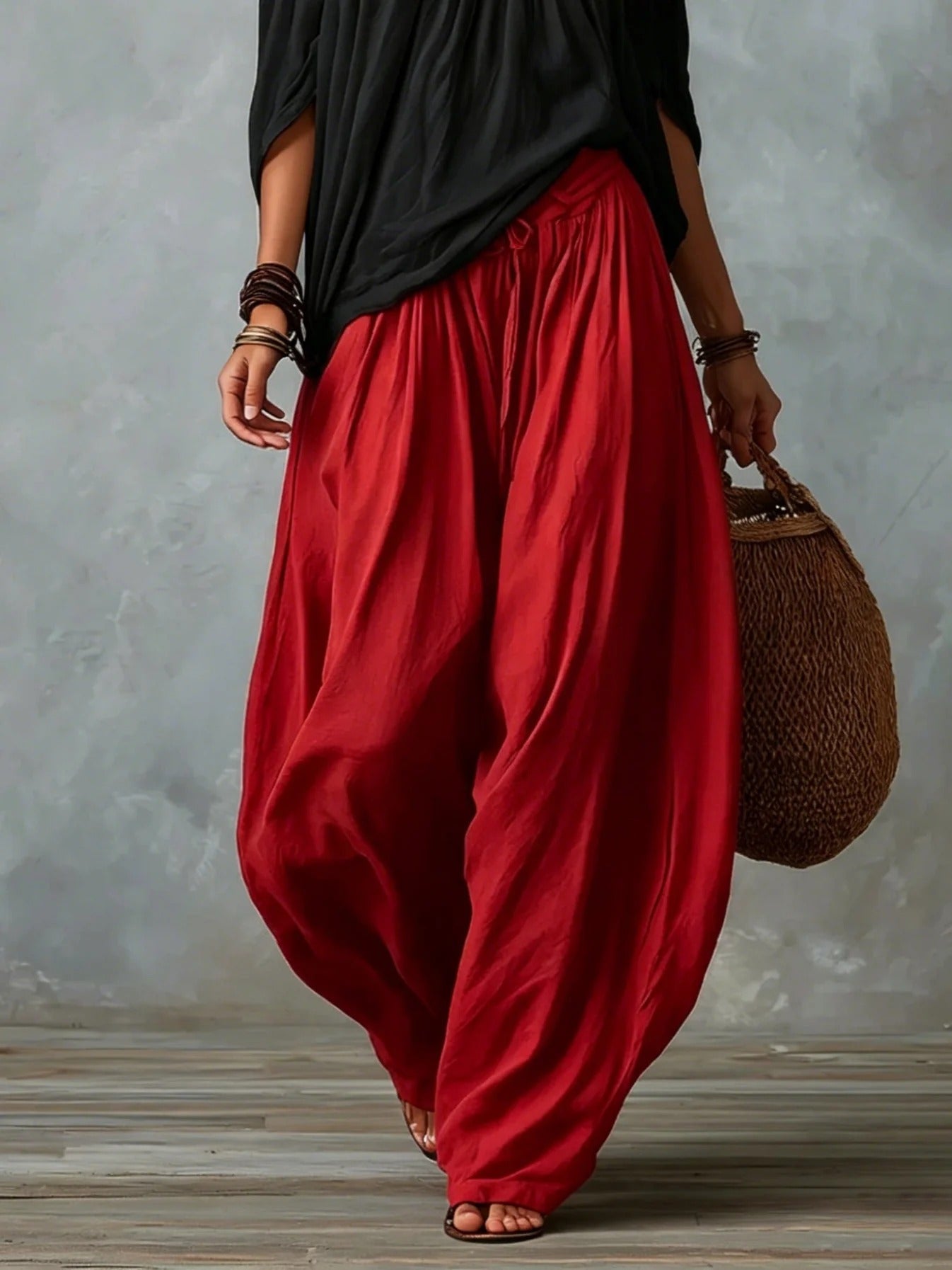Conjunto de hombros descubiertos y pantalón fluido - Marta