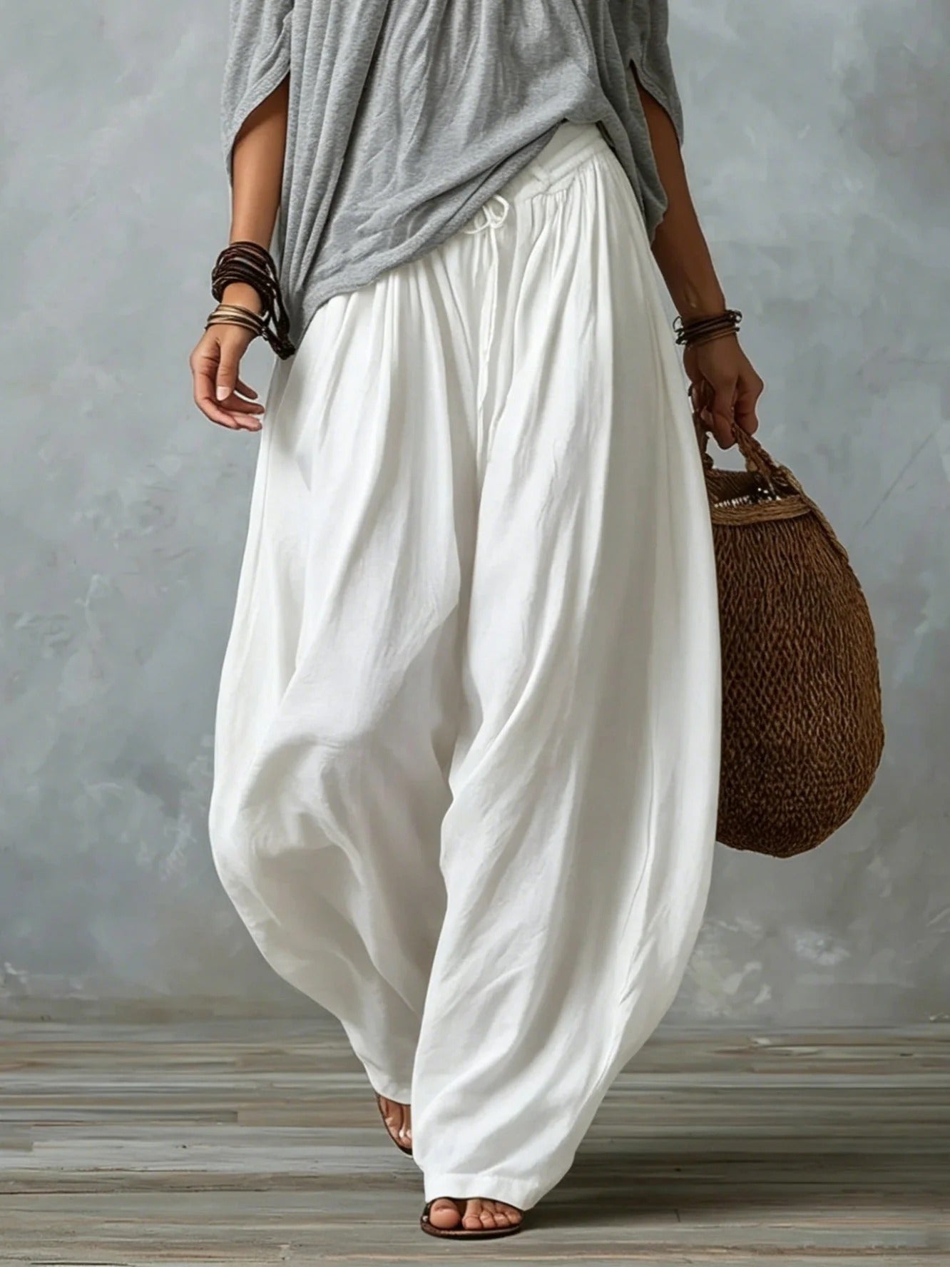 Conjunto de hombros descubiertos y pantalón fluido - Marta
